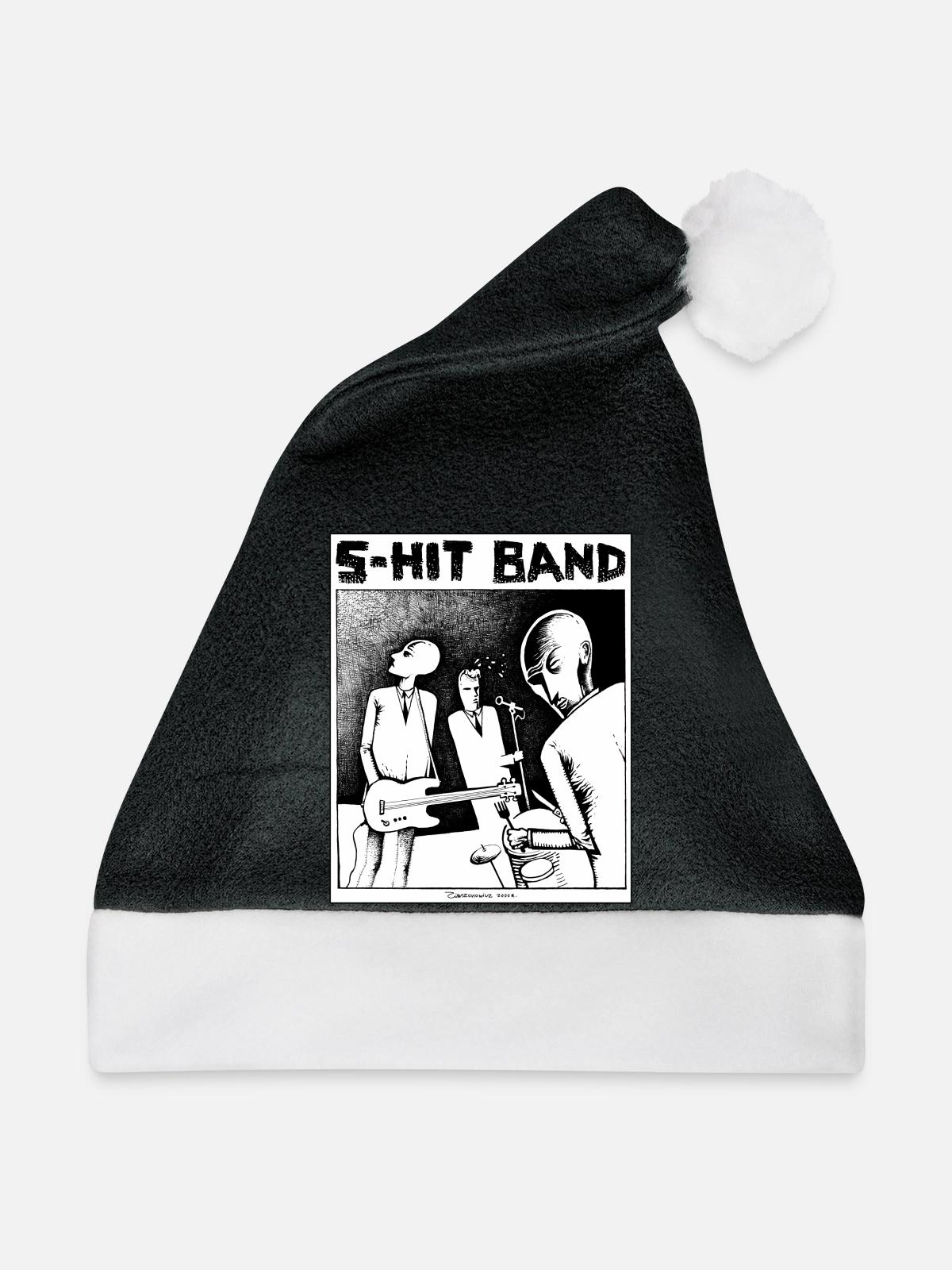 S-HIT BAND - Weihnachtsmütze - Schwarz/Weiß - Vorne