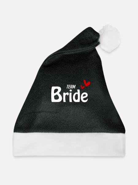 Team Bride - Weihnachtsmütze - Schwarz/Weiß - Vorne