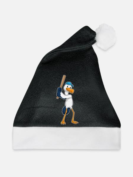 Storch Baseball Baseballschläger - Weihnachtsmütze - Schwarz/Weiß