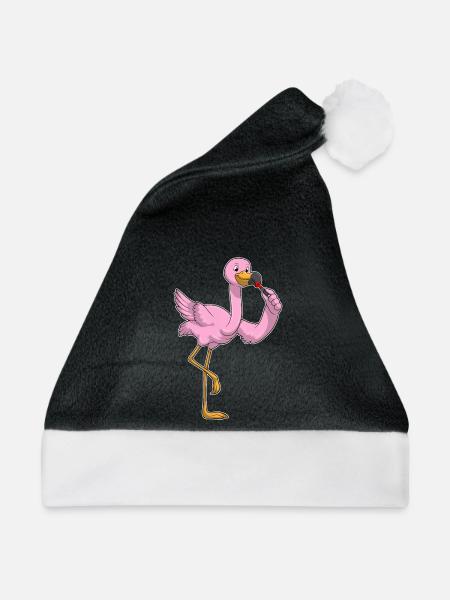Flamingo Lippenstift - Weihnachtsmütze - Schwarz/Weiß