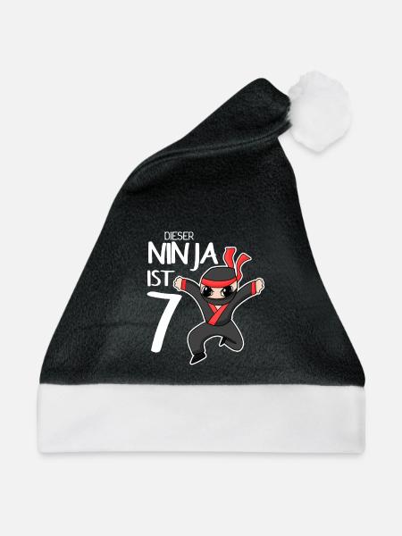 7 Jahre Junge Ninja - 7 Geburtstag - Ich bin 7 - Weihnachtsmütze - Schwarz/Weiß