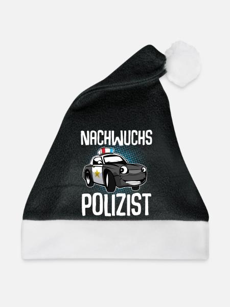 Nachwuchs Polizist - Weihnachtsmütze - Schwarz/Weiß - Vorne