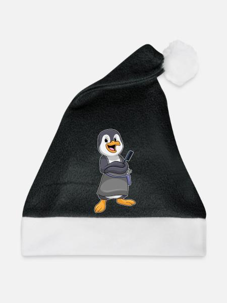 Pinguin Friseur Kamm - Weihnachtsmütze - Schwarz/Weiß