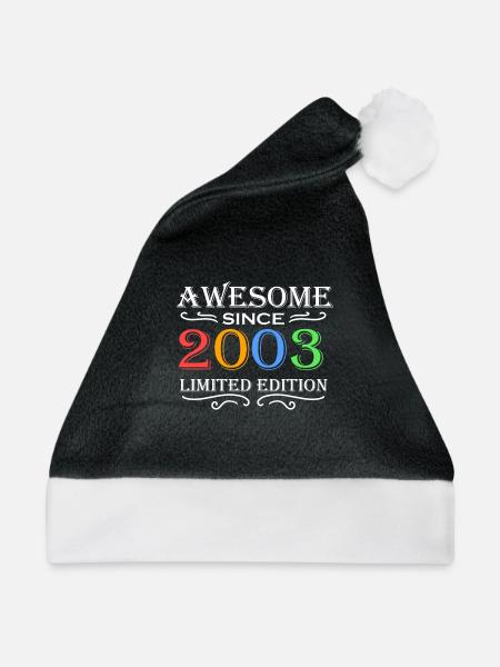2003 - Jahrgang 2003 - Fantastisch seit 2003 - Weihnachtsmütze - Schwarz/Weiß - Vorne