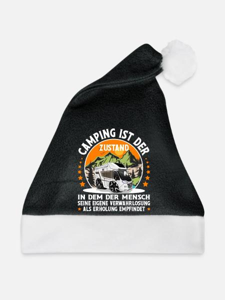 Camping Camper Campen - Weihnachtsmütze - Schwarz/Weiß
