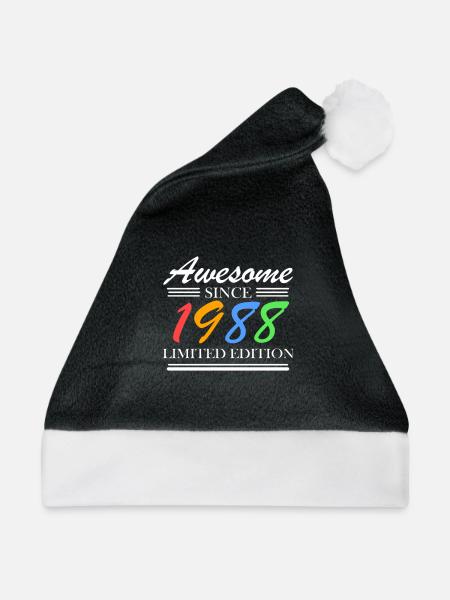 1988 - Jahrgang 1988 - Fantastisch seit 1988 - Weihnachtsmütze - Schwarz/Weiß - Vorne
