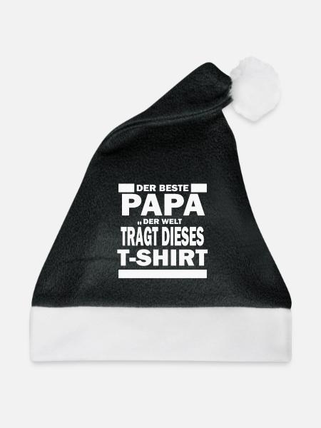 Der Beste Papa - Weihnachtsmütze - Schwarz/Weiß - Vorne