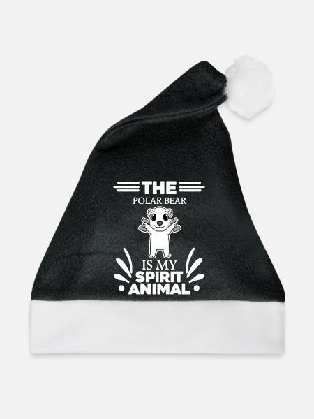 Eisbär Polarbär Bär - Weihnachtsmütze - Schwarz/Weiß
