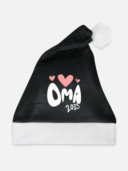 Oma 2023 - Werdende Oma 2023 - Weihnachtsmütze - Schwarz/Weiß - Vorne