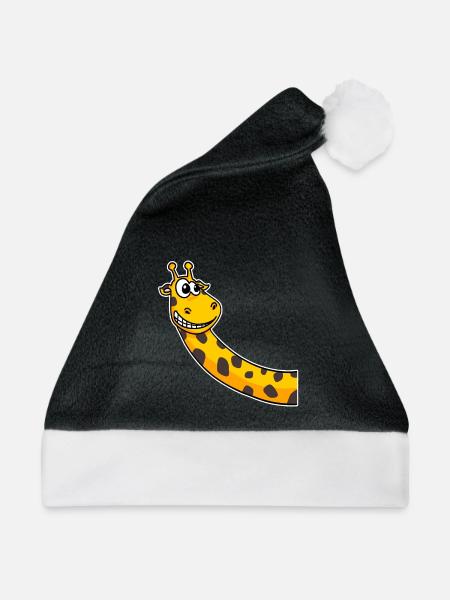 Giraffen Giraffe - Weihnachtsmütze - Schwarz/Weiß - Vorne