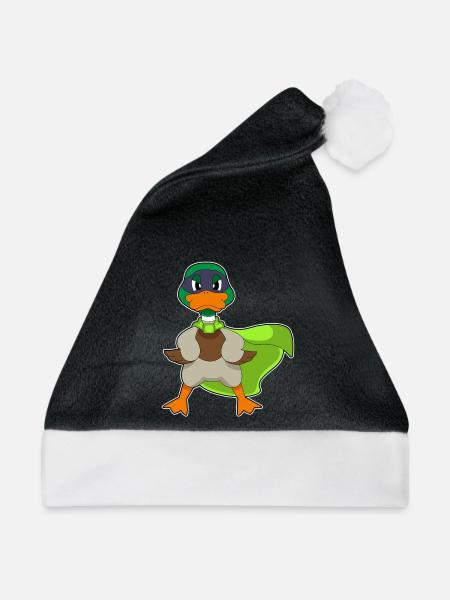 Ente Superheld Umhang - Weihnachtsmütze - Schwarz/Weiß - Vorne