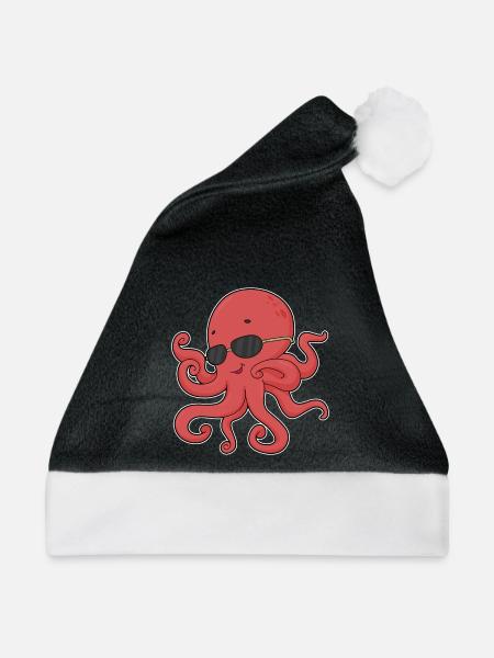 Krake Sonnenbrille - Weihnachtsmütze - Schwarz/Weiß