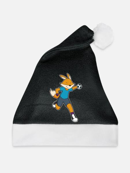 Fuchs Handballspieler Handball - Weihnachtsmütze - Schwarz/Weiß