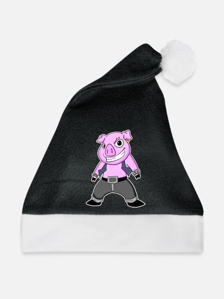 Cool Schwein - Weihnachtsmütze - Schwarz/Weiß