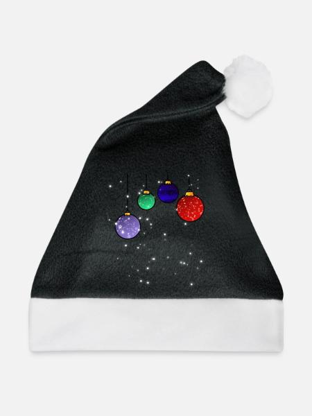 Christbaumkugeln mit Schneeflocken - Weihnachtsmütze - Schwarz/Weiß