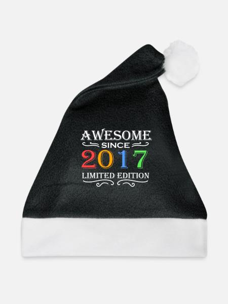 2017 - Jahrgang 2017 - Fantastisch seit 2017 - Weihnachtsmütze - Schwarz/Weiß - Vorne
