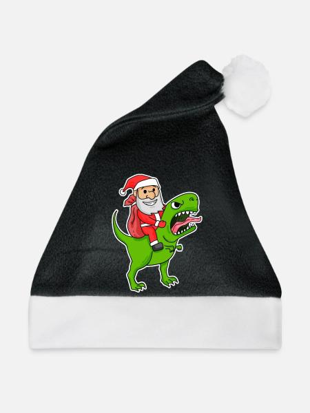 Weihnachtsmann Dinosaurier - Weihnachtsmütze - Schwarz/Weiß
