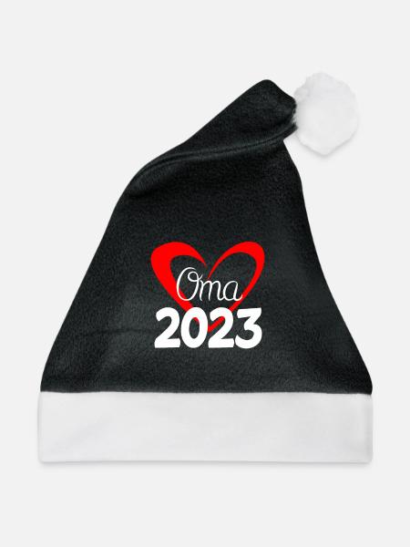 Oma 2023 - Werdende Oma 2023 - Weihnachtsmütze - Schwarz/Weiß - Vorne