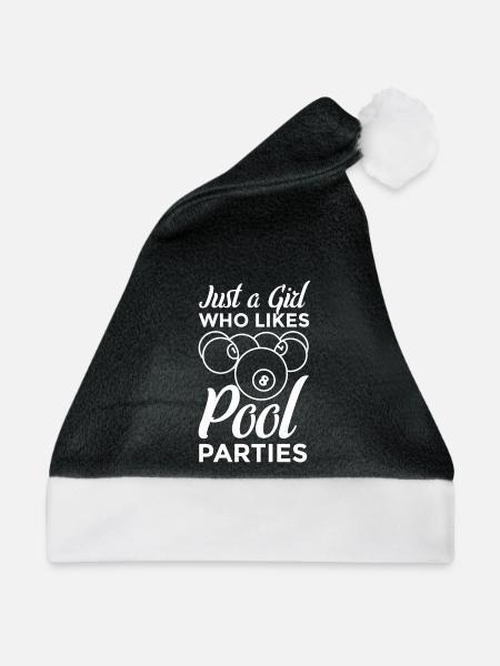 Nur ein Mädchen das Poolpartys mag - Weihnachtsmütze - Schwarz/Weiß