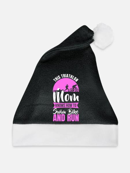 Triathlon Mutter - Weihnachtsmütze - Schwarz/Weiß