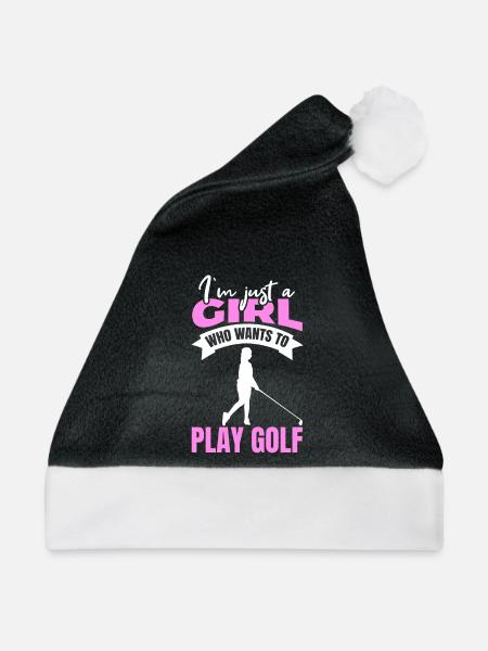Golfer Mädchen - Weihnachtsmütze - Schwarz/Weiß