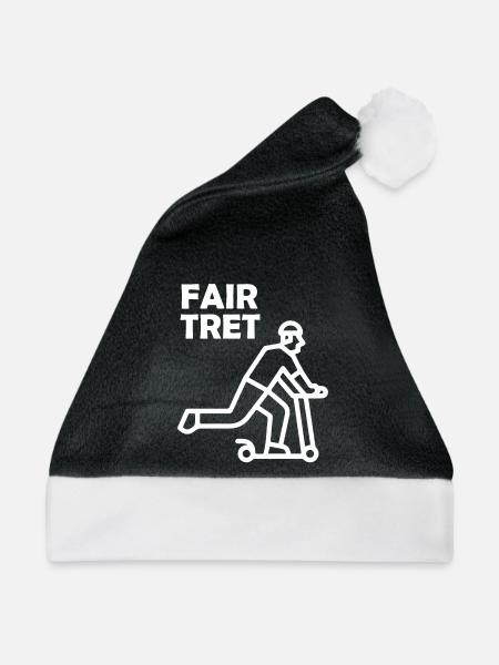 FAIR TRET Roller - Weihnachtsmütze - Schwarz/Weiß - Vorne