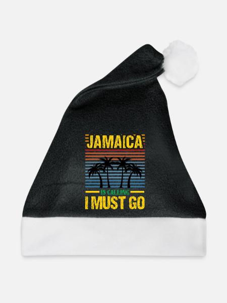 Jamaica Retro Palmenstrand - Weihnachtsmütze - Schwarz/Weiß