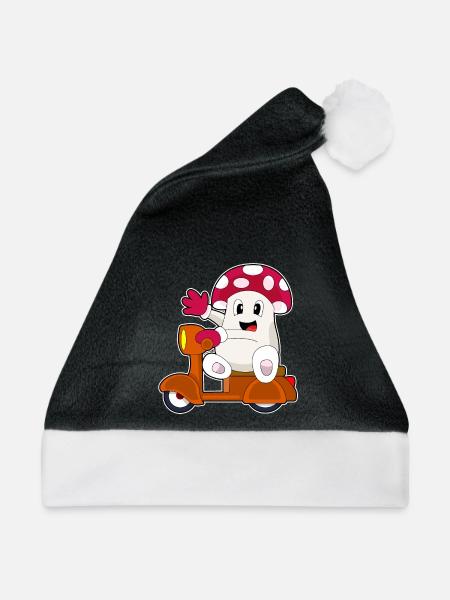 Pilz Motorroller - Weihnachtsmütze - Schwarz/Weiß