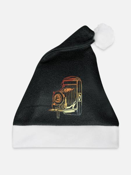 Oldschool Kamera - Weihnachtsmütze - Schwarz/Weiß