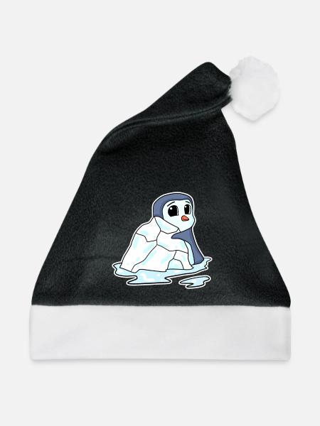 Pinguin Pinguine Seevogel Seevögel - Weihnachtsmütze - Schwarz/Weiß - Vorne