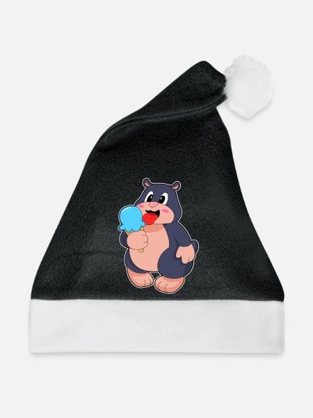 Maulwurf Waffeleis - Weihnachtsmütze - Schwarz/Weiß