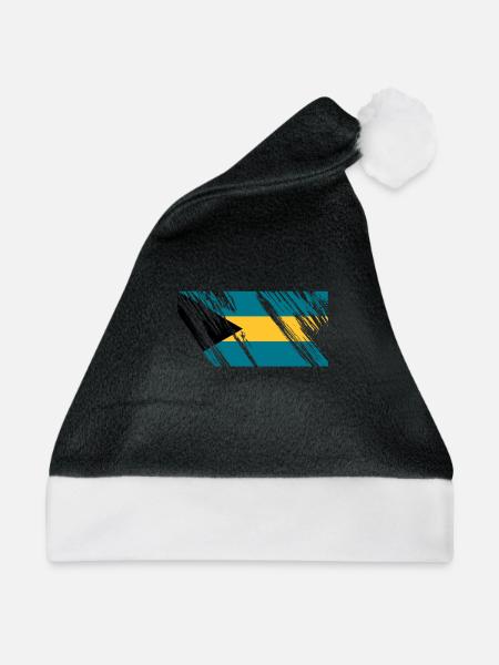 Bahamas Flagge - Weihnachtsmütze - Schwarz/Weiß