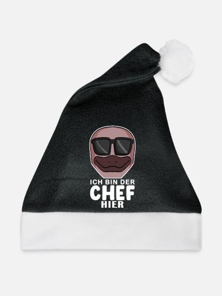 Cool Schnabeltier Chef Spruch - Weihnachtsmütze - Schwarz/Weiß