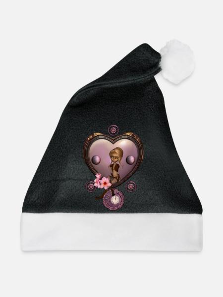 Wunderbares Steampunk-Herz mit Fee - Weihnachtsmütze - Schwarz/Weiß