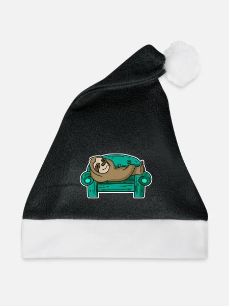 Faultier Faul - Weihnachtsmütze - Schwarz/Weiß
