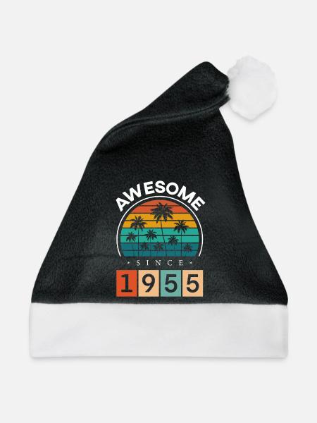 1955 Geboren Geburtstag Geburtsjahr Vintage - Weihnachtsmütze - Schwarz/Weiß