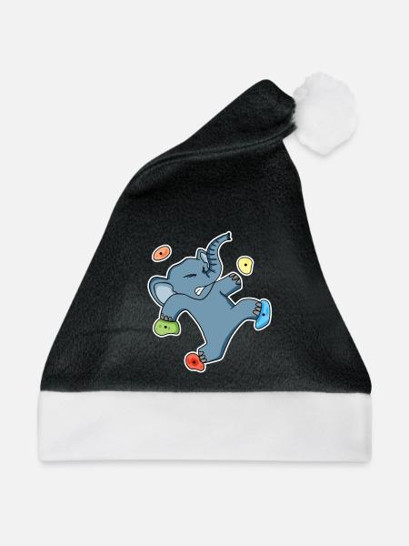 Climbing Elefant Motiv - Weihnachtsmütze - Schwarz/Weiß