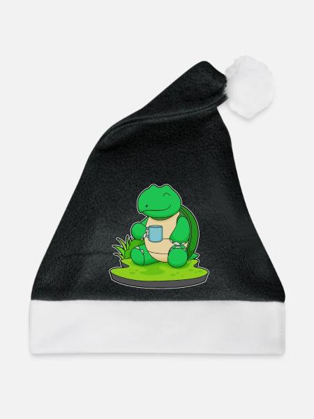 Schildkröte Becher  - Weihnachtsmütze - Schwarz/Weiß