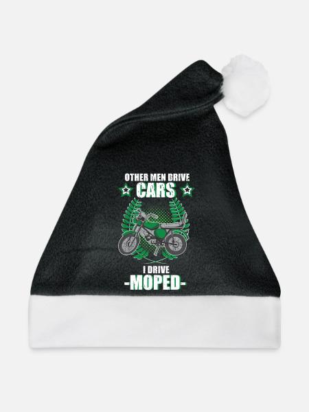 Moped Mopedfahrer Mofa Retro Zweitakt Spruch - Weihnachtsmütze - Schwarz/Weiß