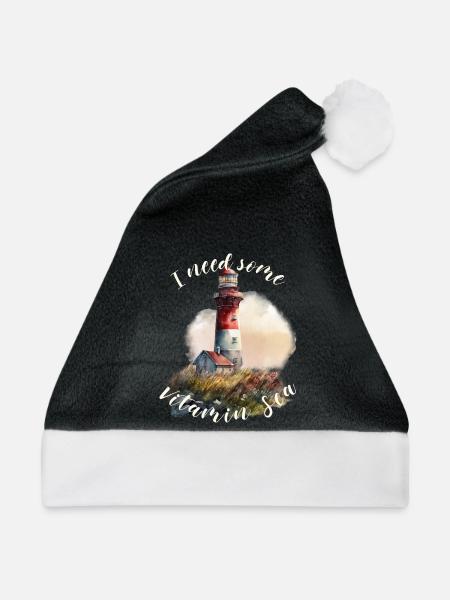 Vitamin Sea Leuchtturm - Weihnachtsmütze - Schwarz/Weiß