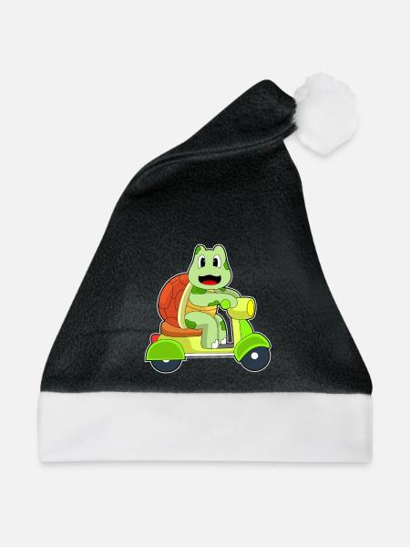 Schildkröte Motorroller - Weihnachtsmütze - Schwarz/Weiß