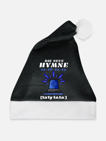 Blaulicht Sirene die neue Hymne - Weihnachtsmütze - Schwarz/Weiß - Vorne