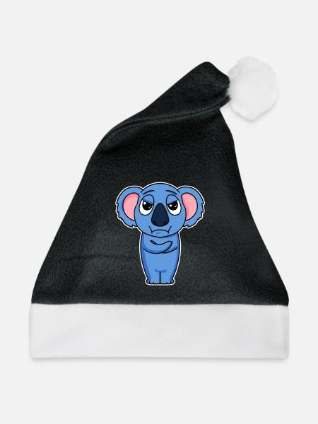 Keine Lust - Koala - Verschränkte Arme - Weihnachtsmütze - Schwarz/Weiß - Vorne