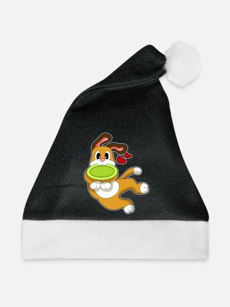 Hund Frisbee - Weihnachtsmütze - Schwarz/Weiß