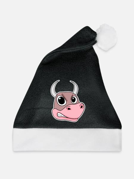 wütender Bulle - Weihnachtsmütze - Schwarz/Weiß - Vorne