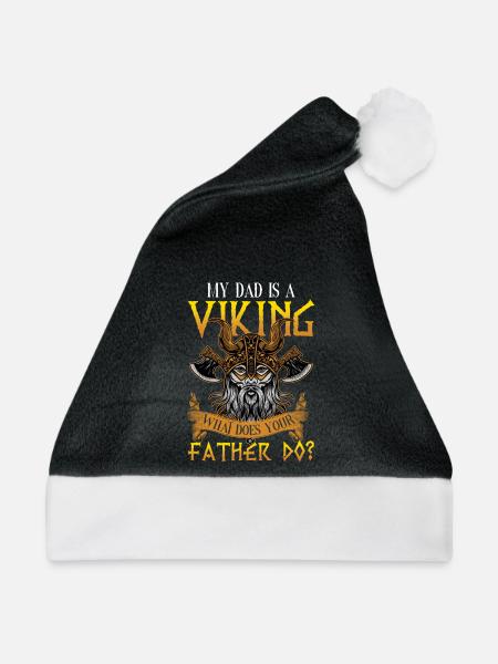 Wikinger Vater - Weihnachtsmütze - Schwarz/Weiß