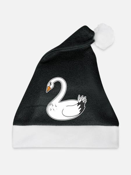 Schwan - Weihnachtsmütze - Schwarz/Weiß