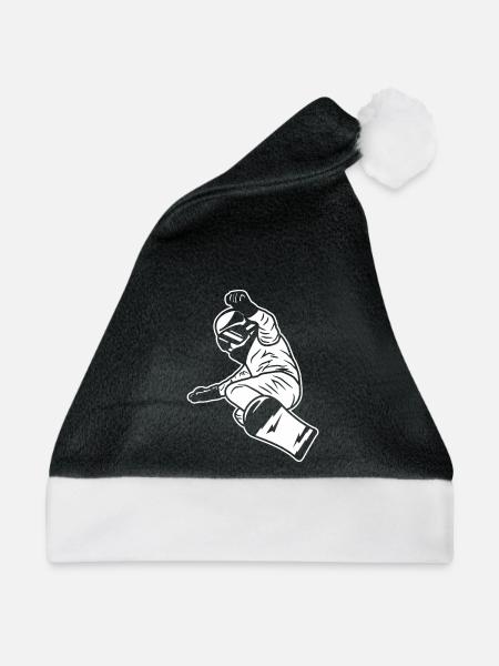 Snowboard Junge - Weihnachtsmütze - Schwarz/Weiß