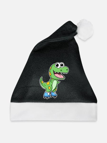 Dinosaurier Skating - Weihnachtsmütze - Schwarz/Weiß