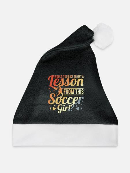 Mädchenfußball - Weihnachtsmütze - Schwarz/Weiß